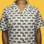 Elephant Design Block Printed Cotton Shirt