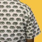 Elephant Design Block Printed Cotton Shirt